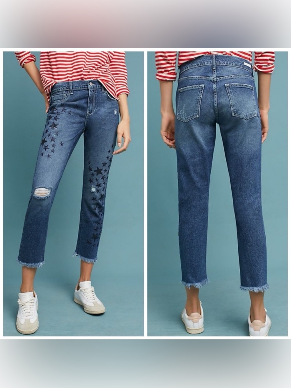 Pilcro Letterpress Stars Slim Boyfriend Jeans 30